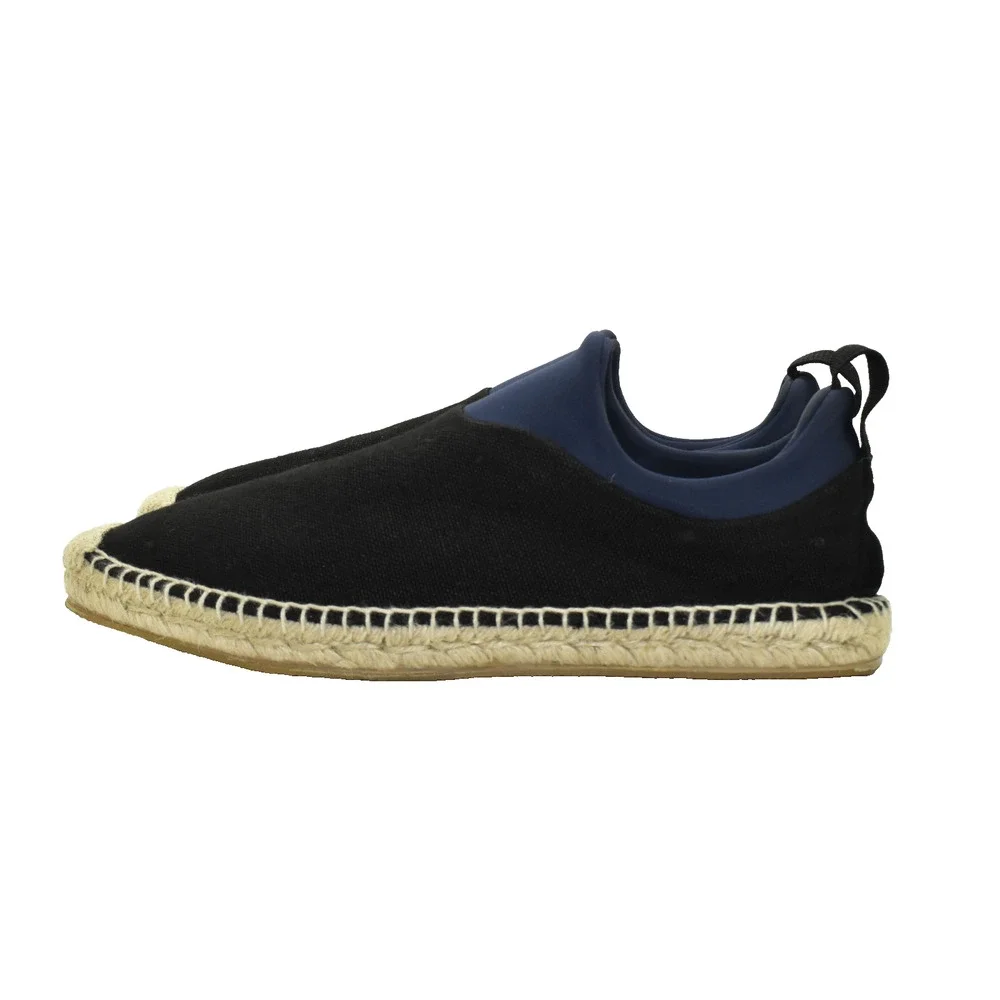 D0 Auth MAISON MARGIELA Black Canvas & Neoprene Espadrille Loafer Shoes Size 44